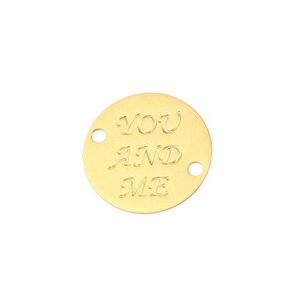 PS110256706 PAX 2 Pendentifs - Connecteurs - Rond - 30 mm - Doré en Acier Inoxydable 304 pour bijoux raffinés