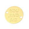 PS110256706 PAX 2 Pendentifs - Connecteurs - Rond - 30 mm - Doré en Acier Inoxydable 304 pour bijoux raffinés