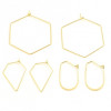 Boucles d'oreille Dormeuses Polygone 35mm – Cuivre Doré  à l' Or fin 18K
