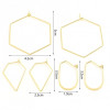 Boucles d'oreille Dormeuses Polygone 35mm – Cuivre Doré  à l' Or fin 18K
