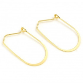 PS11757682 PAX 2 Boucle d'oreille - Dormeuses  Forme Geométrique  32 mm -  Cuivre - Plaqué Or 18KT