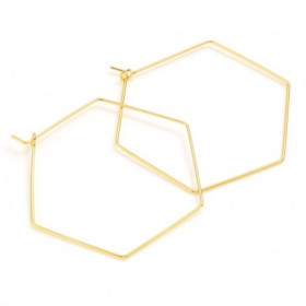 PS11757685 PAX 4 Boucles d'oreille - Dormeuses  Forme Geométrique  50 mm -  Cuivre - Plaqué Or 18KT