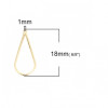 PS110124509 PAX 2 pendentifs forme Goutte 42 mm cuivre Plaqué OR 18KT