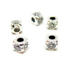 PS11757493 PAX 20 perles intercalaires, Cube, Fleur 6 mm, metal couleur Argent Antique
