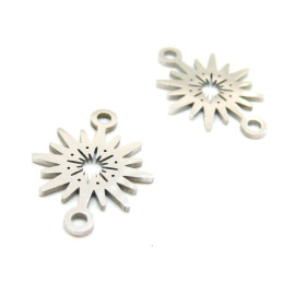 Pendentifs, connecteurs Forme Géométrique, Art deco, Soleil 15 mm en Acier Inoxydable 201 pour bijoux raffinés