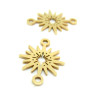 Pendentifs, connecteur Forme Géométrique, Art deco, Soleil 15 mm, Acier Inoxydable finition Doré