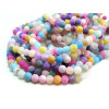 Perles rondes 6 mm Agate craquelée effet givre multicolore coloris 08
