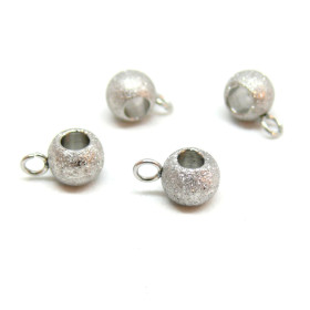 Bélières - Effet Stardust -  6 mm - Acier Inoxydable coloris Argent