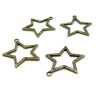pendentifs Etoiles 25 mm effet martelé métal couleur Bronze