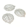Pendentifs Feuille 22mm – Laiton Argent Platine