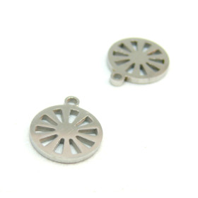 HA04708P PAX 2 Pendentifs,  Forme Géométrique 10 mm Acier Inoxydable couleur Argent