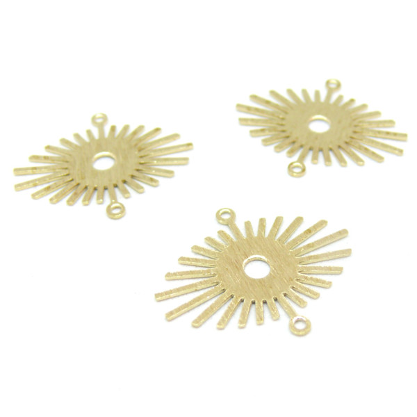Pendentifs, Connecteur Soleil 24 mm, Laiton couleur Doré