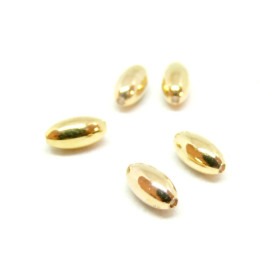 Perles Intercalaires Oblong 5x3mm – Cuivre Doré à l'or fin 18K