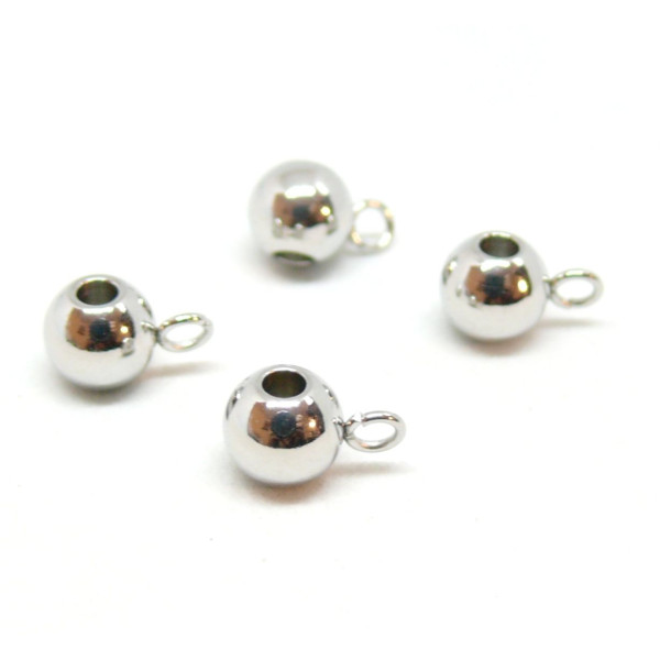 Bélières Lisses 6mm – Acier Inoxydable Argent Platine