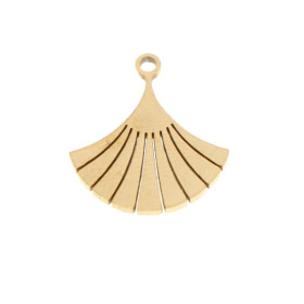 Pendentifs,  Forme Éventail 17 mm Acier Inoxydable couleur Doré