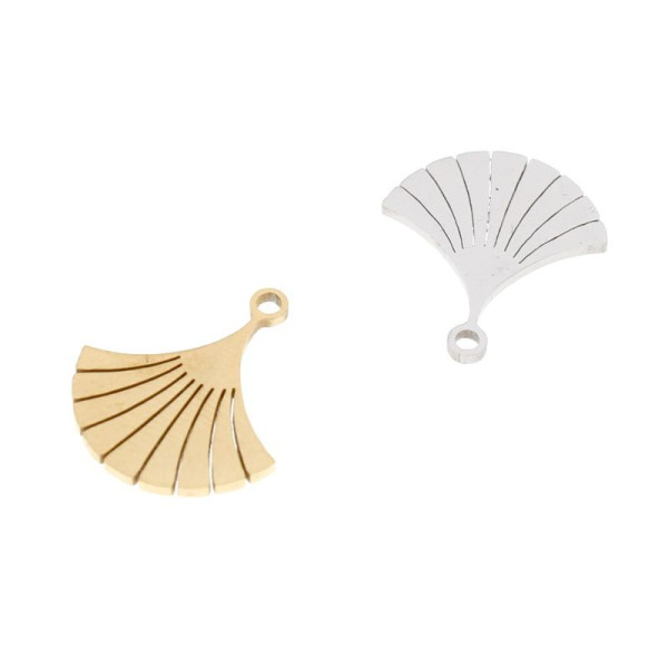 Pendentifs,  Forme Éventail 17 mm Acier Inoxydable couleur Doré