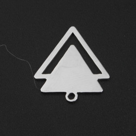 BU11200729152958 PAX 2 Pendentifs,  Forme Double Triangle 16 mm Acier Inoxydable couleur Argent