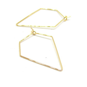 Boucles d'oreille Dormeuses Polygone 35mm – Cuivre Doré  à l' Or fin 18K