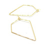 Boucles d'oreille Dormeuses Polygone 35mm – Cuivre Doré  à l' Or fin 18K