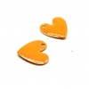 PS11754223 PAX 4 pendentifs Coeur style emaillé 10 mm Orange metal couleur Doré