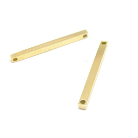 Pendentif, Connecteur  Tige Rectangle 3 par 35 mm,  Acier Inoxydable couleur Doré
