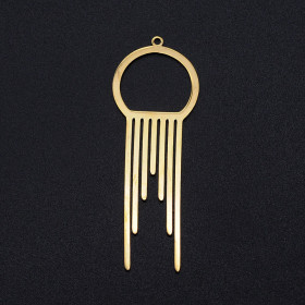 Pendentif,  Forme Géométrique Art Déco 56 mm Acier Inoxydable couleur Doré