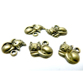 Breloques bronze petit chaton