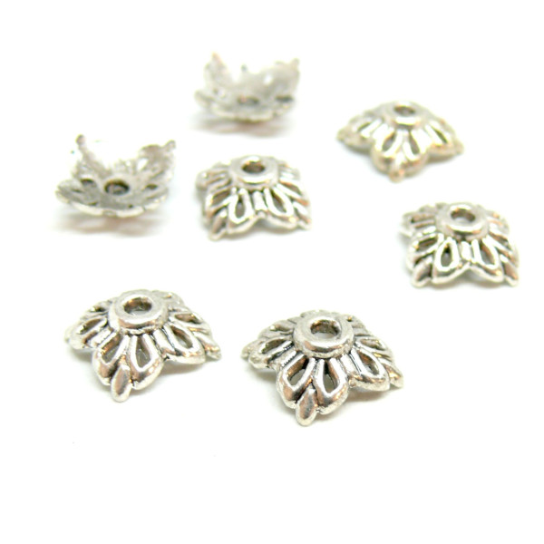 Ref 2A2350 PAX 20 Coupelles calottes caps Forme Vintage 12 mm métal coloris Argent Antique