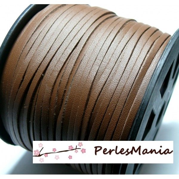 10m de cordon en suédine aspect cuir Marron PG00155 qualité 