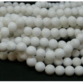 Perles rondes Jade Mashan Blanc 6mm