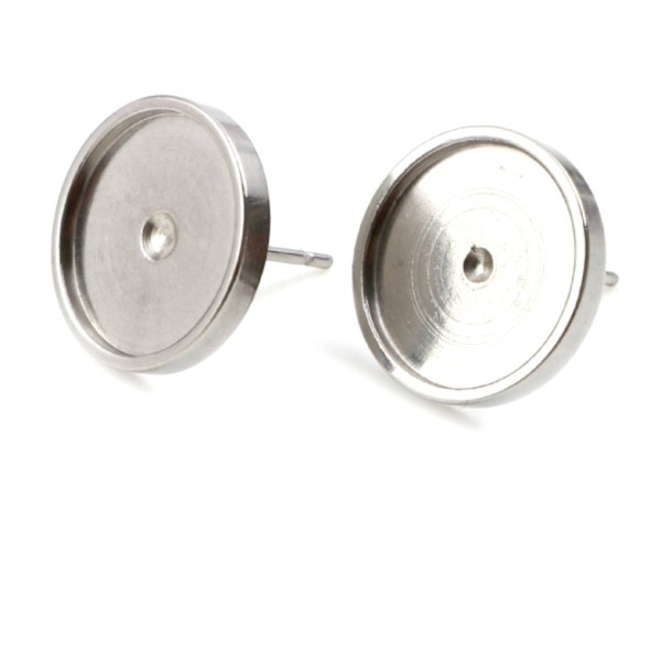 Supports de Boucles d'oreille Puce 12 mm ACIER INOXYDABLE 304