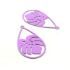 Pendentifs Filigrane Feuille de Monstera dans Goutte 26x15mm Lilas