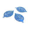 Estampes pendentif filigrane Feuille de 20mm coloris Bleu