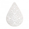 Estampes Goutte Dentelle 40mm – Connecteur Filigrane Argent Platine