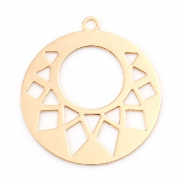 Estampes Pendentif Connecteur Filigrane Cercle Art Deco 20mm Doré