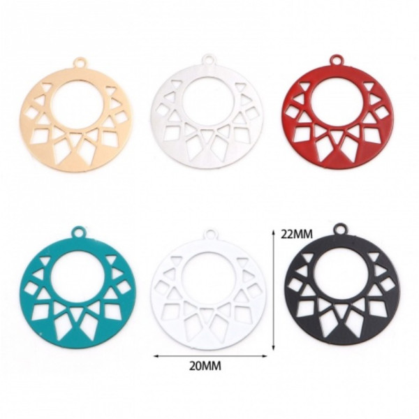 Estampes Pendentif Connecteur Filigrane Cercle Art Deco 20mm Doré