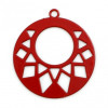 PS11759845 PAX 10 Estampes, pendentif, connecteur filigrane, Cercle Art Deco 20 mm, coloris Rouge
