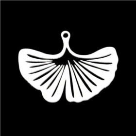 S11760657 PAX 1 Pendentif Feuille Ginkgo Biloba 31mm Acier Inoxydable coloris Argenté
