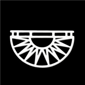 Pendentif Demi Cercle, Art Déco 29mm, Acier Inoxydable coloris Argenté