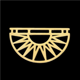 Pendentif Demi Cercle Art Déco 29mm Acier Inoxydable coloris Doré