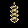 Pendentif Multi Eventails 41mm Acier Inoxydable coloris Doré