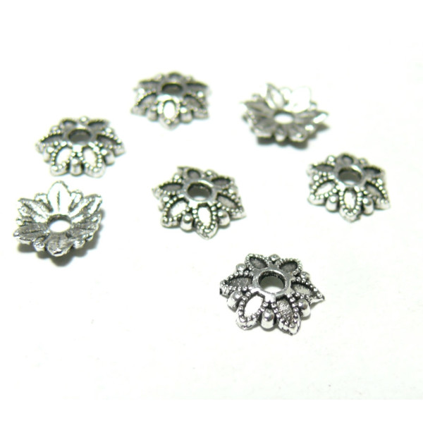 Calottes coupelles embouts 8mm couleur Argent Antique