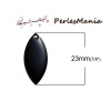 PAX 5 sequins médaillons émaillés BIFACE NAVETTES 23mm NOIR S1193108