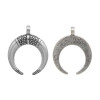 Pendentifs Grande Corne de Buffle Cheyenne Croissant – Métal Argent Antique