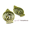 10 pendentif cage oiseaux metal couleur Bronze ref 2W1808