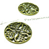 REF 154 PAX 4 Pendentifs connecteur Médaille fleur métal coloris Bronze