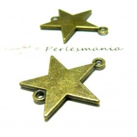 Petite médaille étoile en métal doré vieilli - 12 mm - Breloques dorées -  Creavea