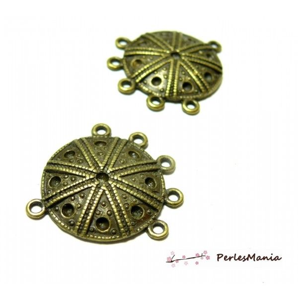 2 mulit connecteurs oursins P4Y Bronze Fournitures pour création de bijoux 