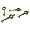 Apprêt pour bijoux: 10 clé pendentifs breloque bronze ref 192