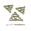 10 PENDENTIFS MULTICONNECTEUR TRIANGLE metal couleur BRONZE H1119367